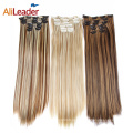 Silky Straight 16Colors Clip Extensions mit 16 Clips